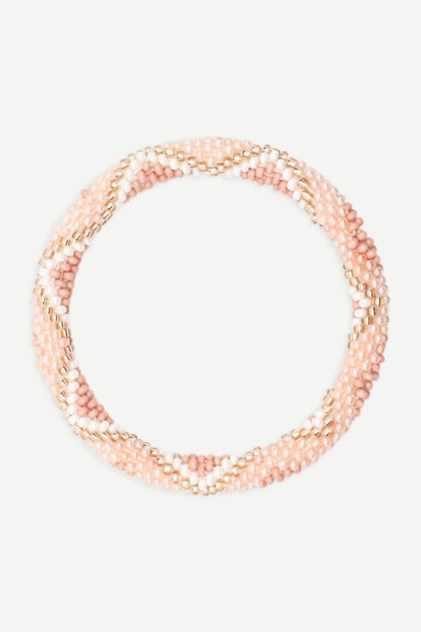 Jonc perles népalais rose et doré Rosemarine ST6